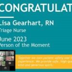 Lisa Gearhart, RN Person of the Moment award
