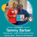 Tammy Barber presented with Person of the moment award